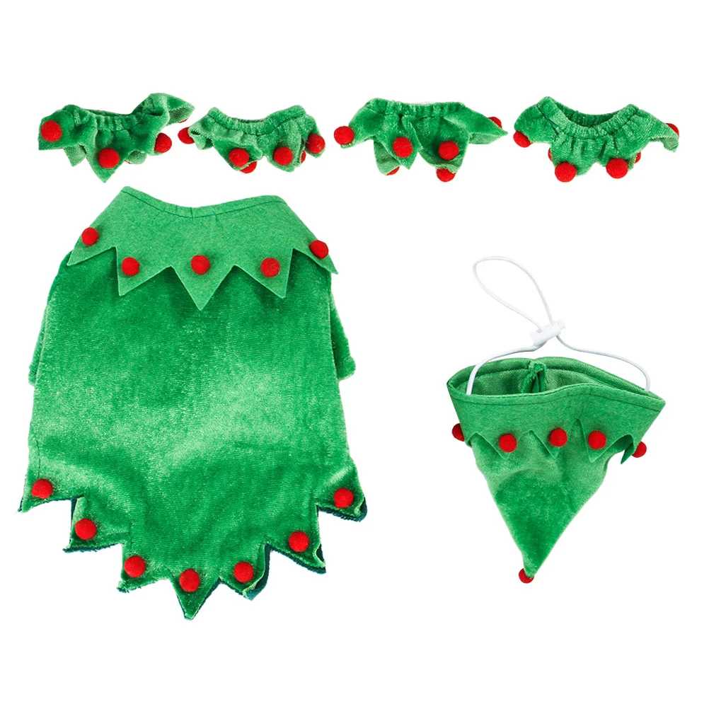 

1Set Christmas Dog Clothes Small Breed Size L Warm Soft Pet Costume Elf Outfit Cute for Party Walking Jogging Photography