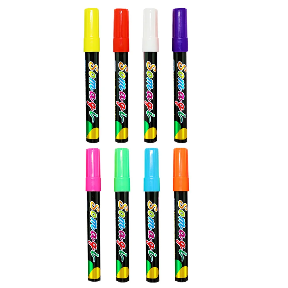 

8Pcs Fluorescent Marker Pens Multipurpose Lightweight Safe for Whiteboard Glass Plastic Dry Erase Markers Chalk Marker