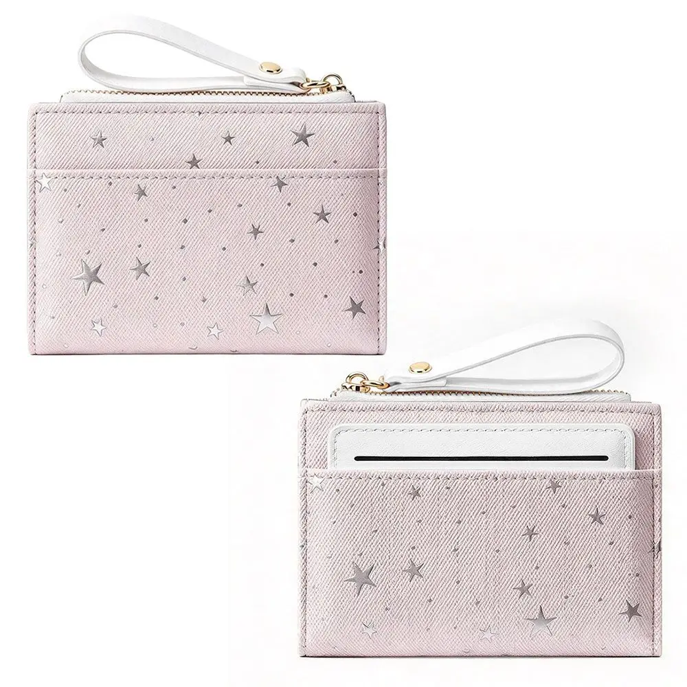 Artificial Leather Card Holder Multicard Slot Coin Purse Star Pattern Card Case Lightweight Creative Credit Card Holder