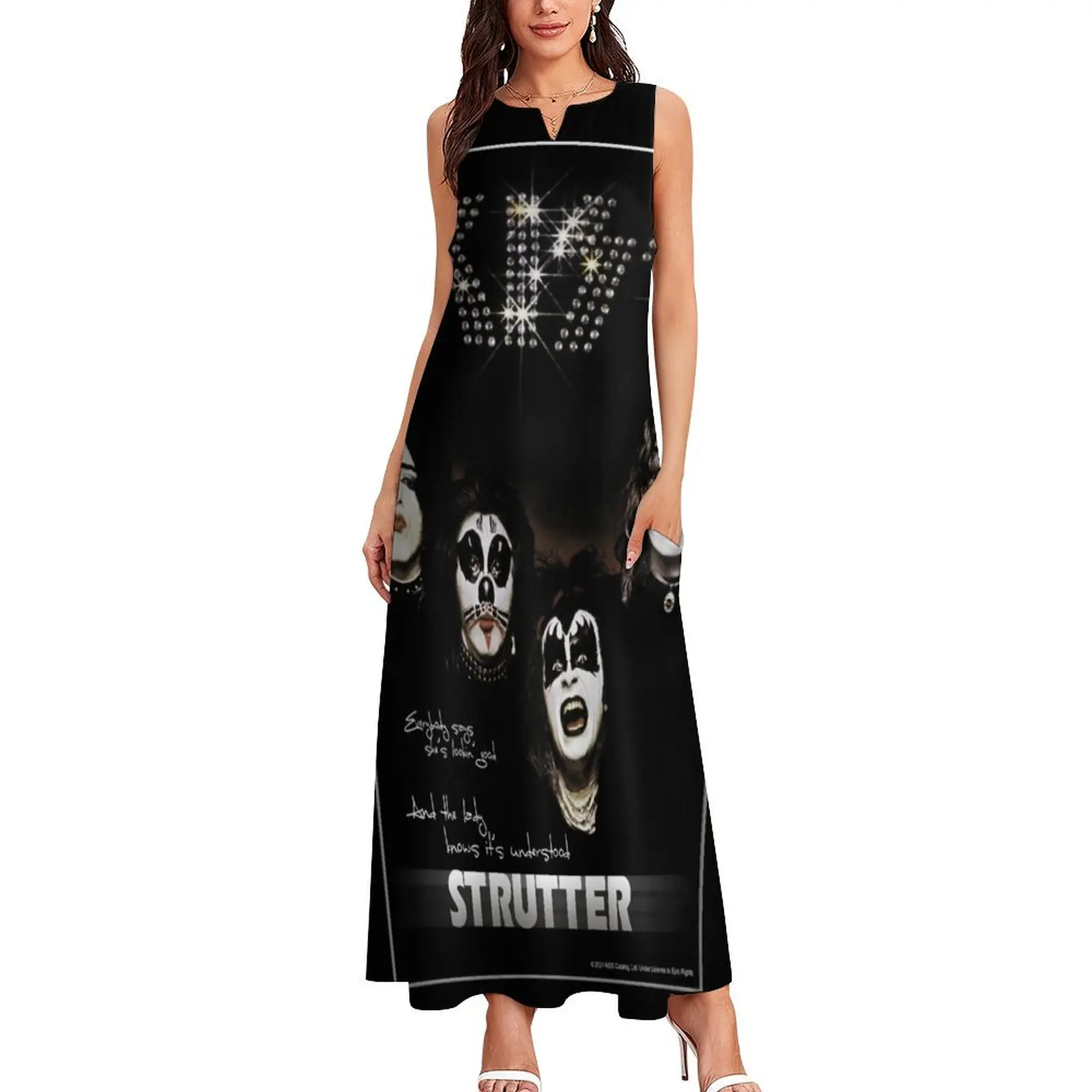 KISS ? the band - 1974 Album - Strutter Lyrics Long Dress Elegant gowns Womens dresses Clothing Dress