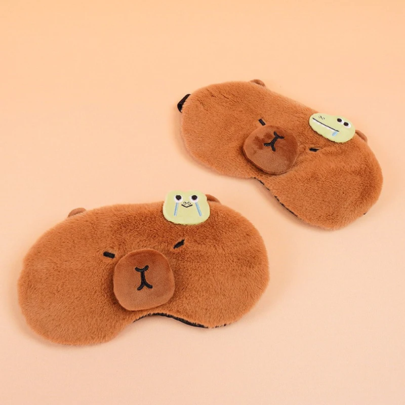 Cartoon Kawaii Lunch Nap Eye Protection Eye Patch Cute Creative Plush Capybara Ice Compress Light-blocking Eye Mask Gifts