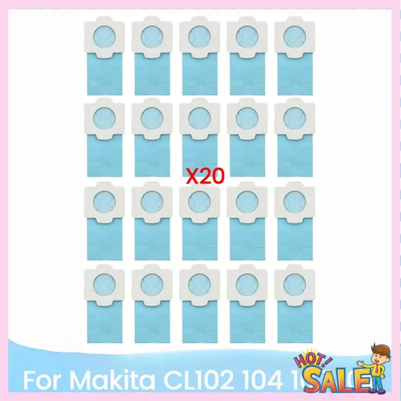 A88X 20PCS เปลี่ยนถุงเก็บฝุ่นสําหรับ CL102 CL104 CL107 CL108 ชิ้นส่วนเครื่องดูดฝุ่น