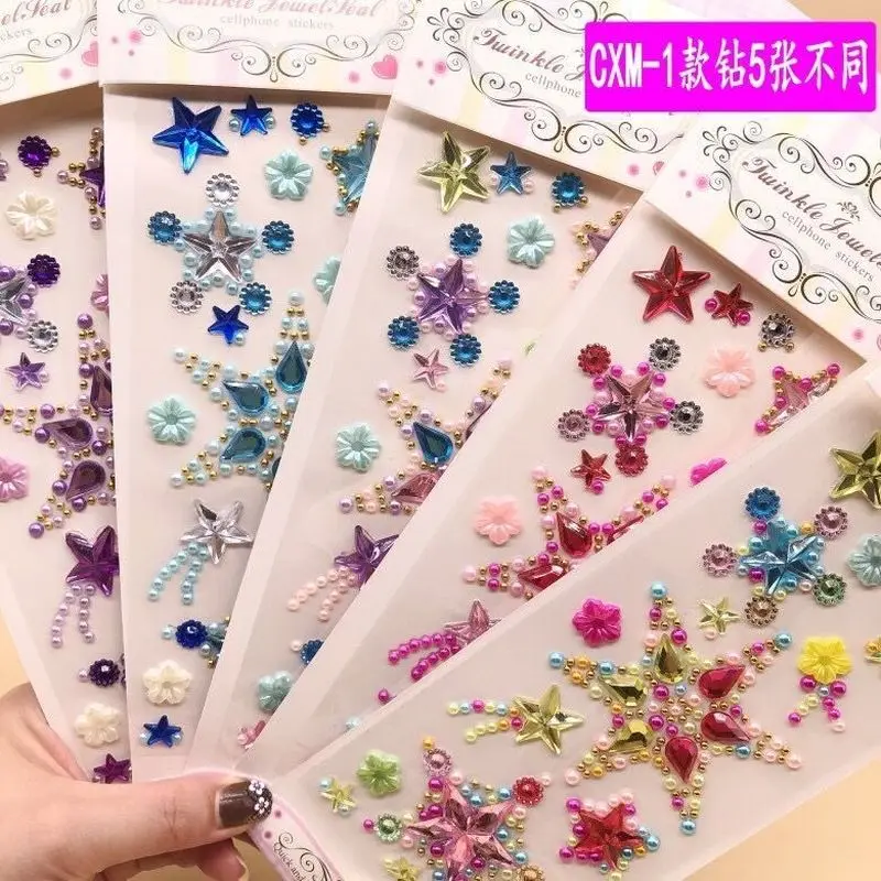 Nouveau 3d strass visage autocollant Festivals accessoires visage gemmes bijoux autocollants maquillage cristaux lumineux autocollants pour visage diamants