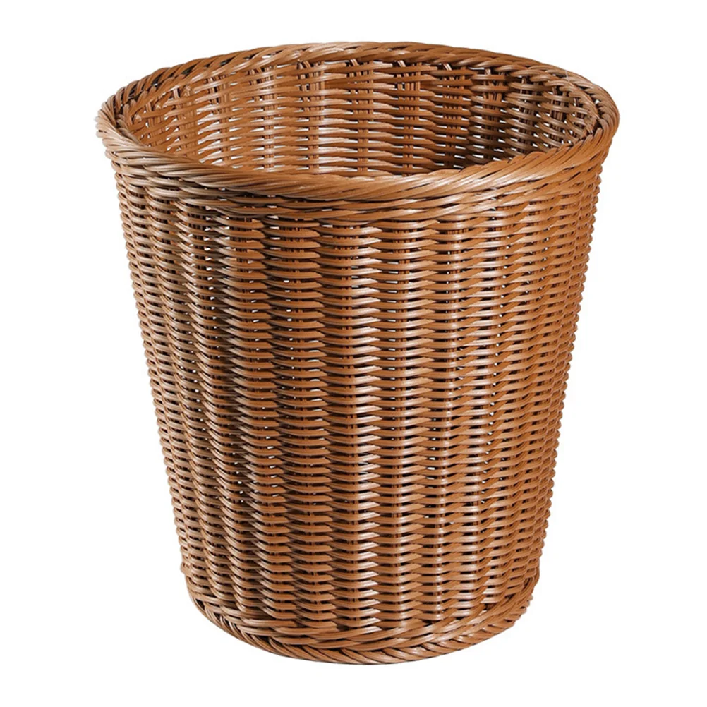 

Rattan Trash Can Office Cans Bedroom Wastebasket Vintage Home Rubbish False Woven Container Hand-woven Wicker