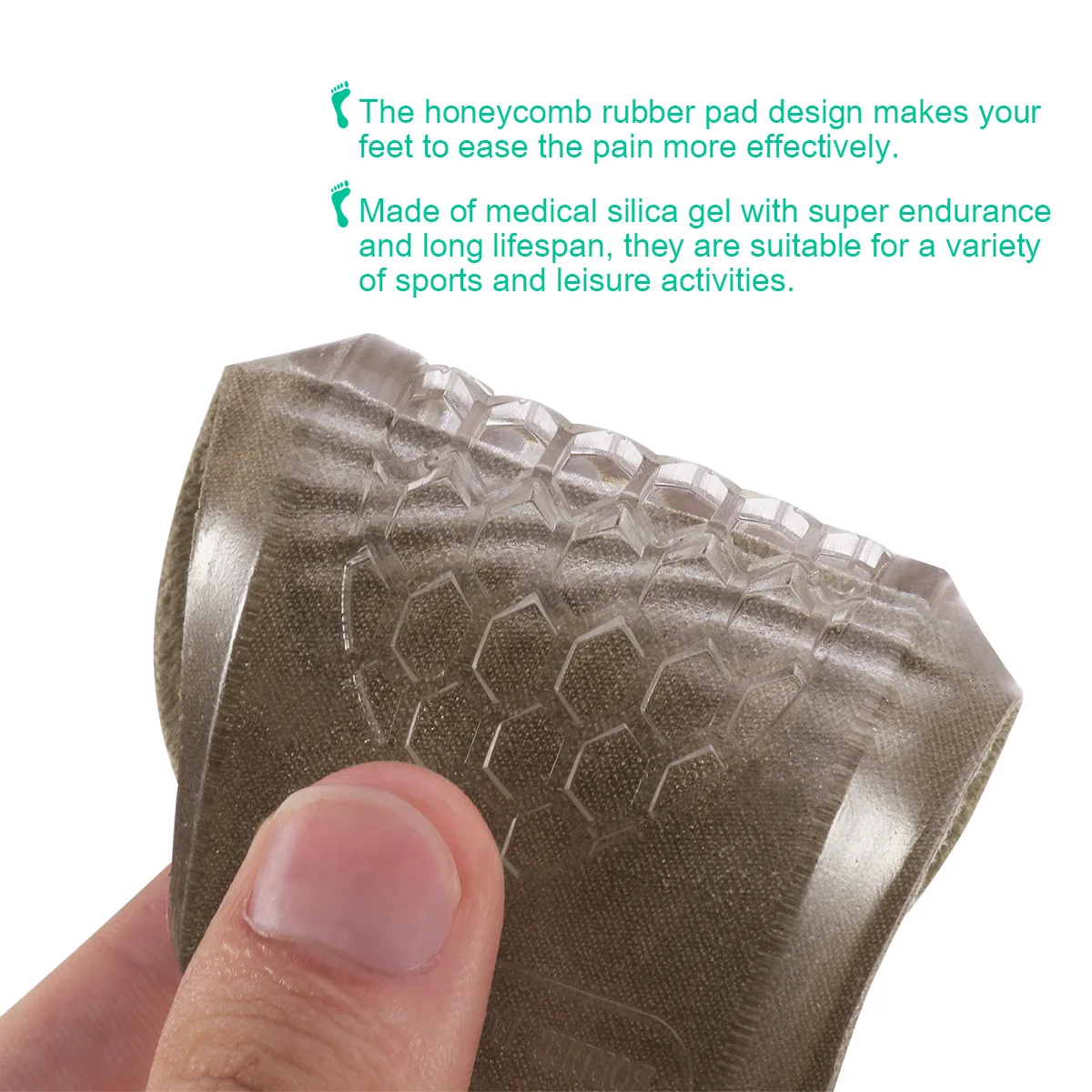 

2Pairs Height Increasing Heel Pads Medical Grade Silicone Insoles Pain Relief Sports Cushion Inserts Insoles Shoe Inserts