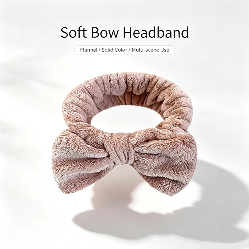 Women's Soft Plush Headband| Elastic Design Suitable for Face Washing and Makeup Scenes, Multiple Soft Colors to Choose From, Co
