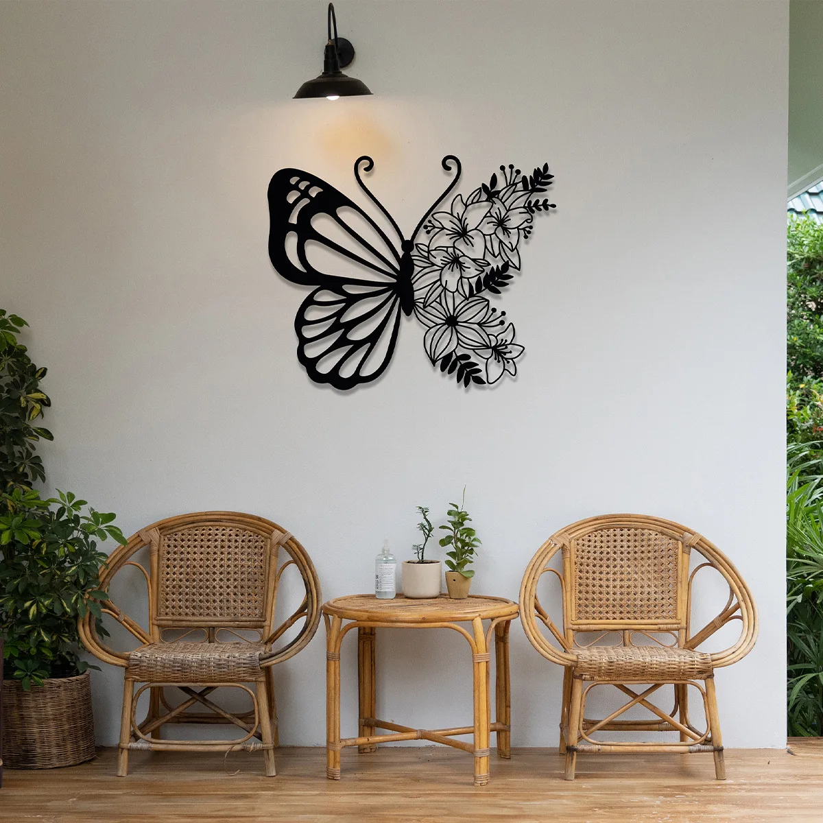 Metal butterfly handicrafts, entrance wall pendants, wrought iron hollow home accessories