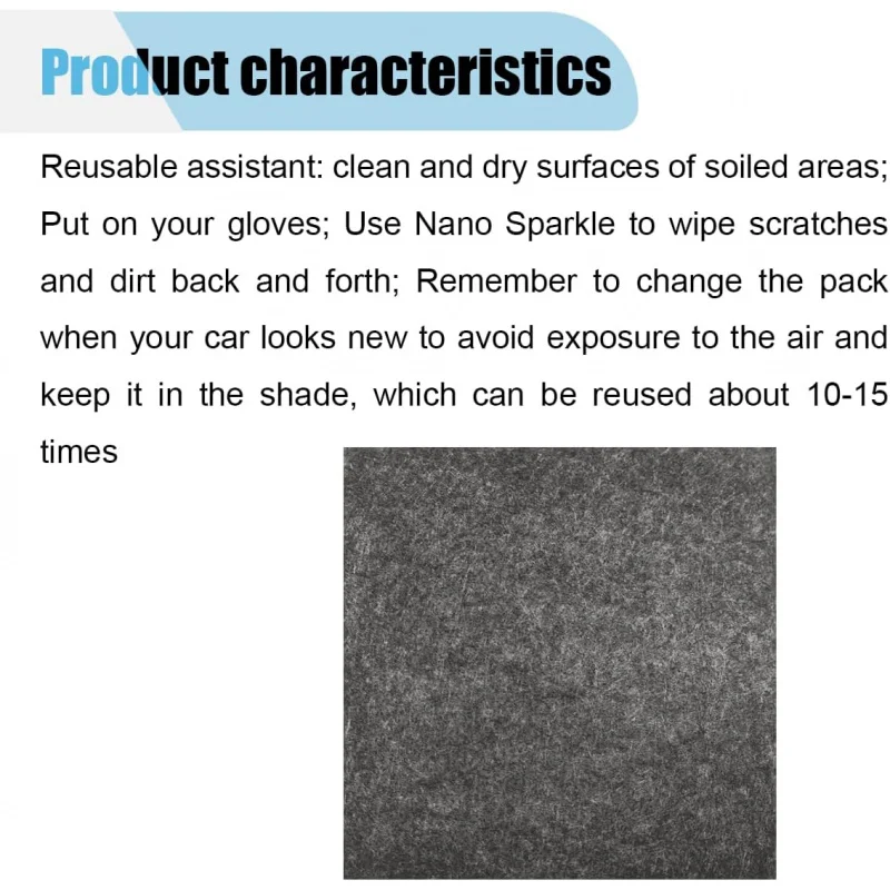 3 Stück Stoff-Auto-Kratzer-Entferner – Nanosparkle Cloth Scratch Fix – Kratzer