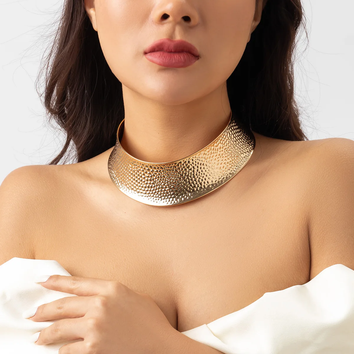 DIEZI African Exaggerate Torque Necklace For Women New Punk Gold Silver Color Metal Statement Chain Necklace Gift New Jewelry