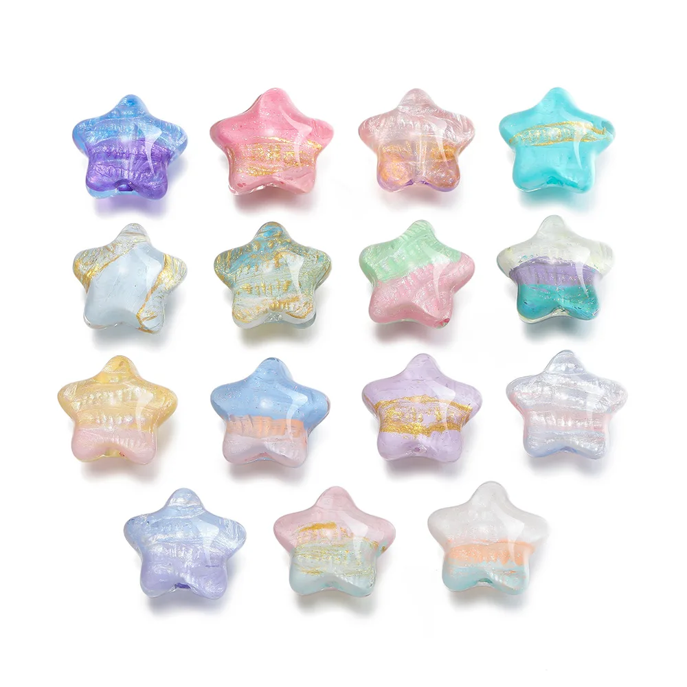 

2pcs/lot 3D Five-pointed Star Color Resin Beads For DIY Handmade Phone Chain Bracelet Necklace Jewelry Making Accessories