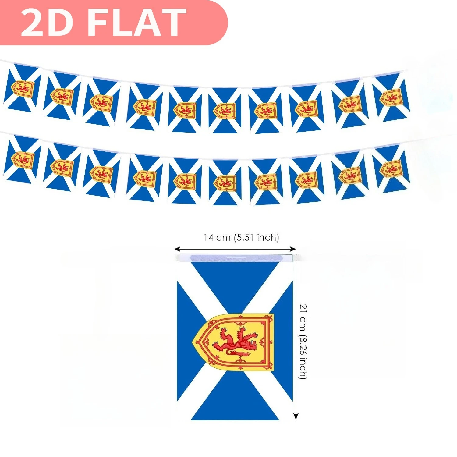 20Pcs Scottish Flag - Scotland Flag String Flags Decor, Small Flag Bunting Banner, 5x8 Inch Polyester, Festival Garden Wreath
