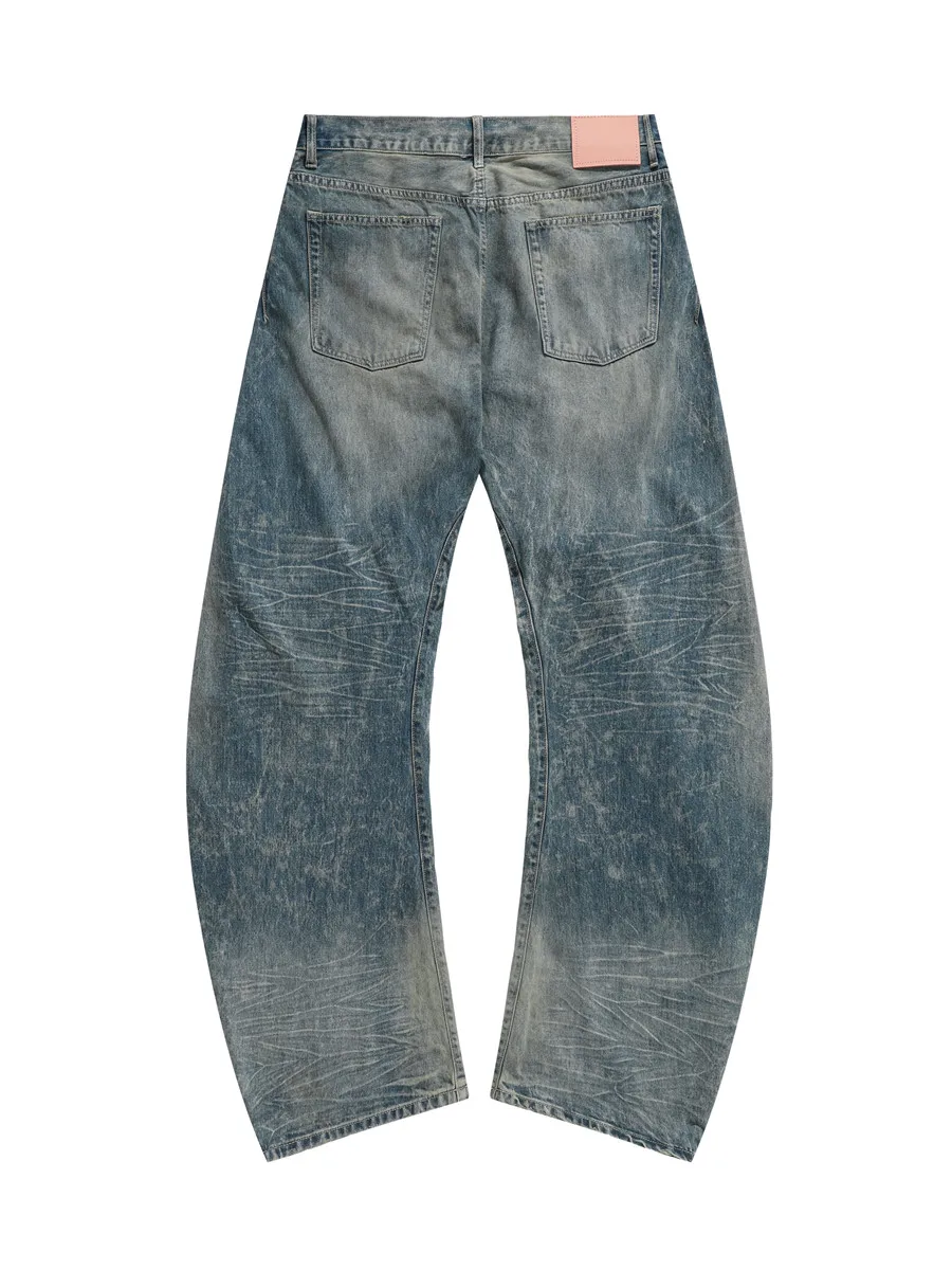

AC 25FW Washed 2006M Water Ripple Wide Leg Scimitar Jeans