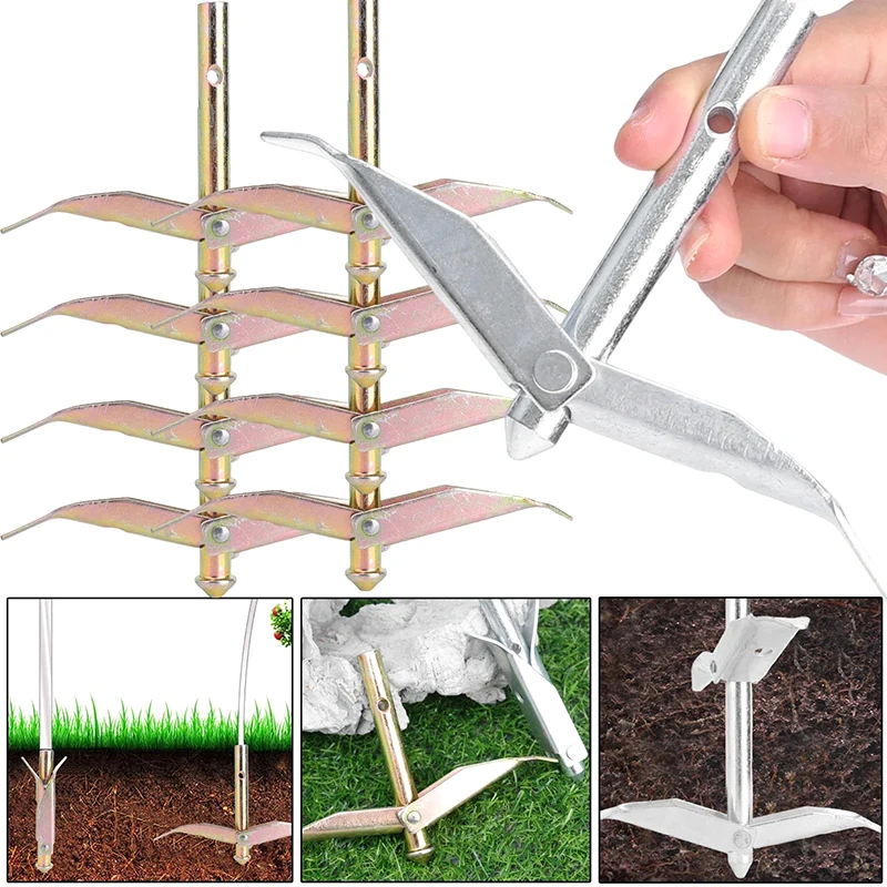 Steel Earth Anchor Heavy Duty  Rustproof Ground Stakes Windproof for Swing Set Camping and Garden Use