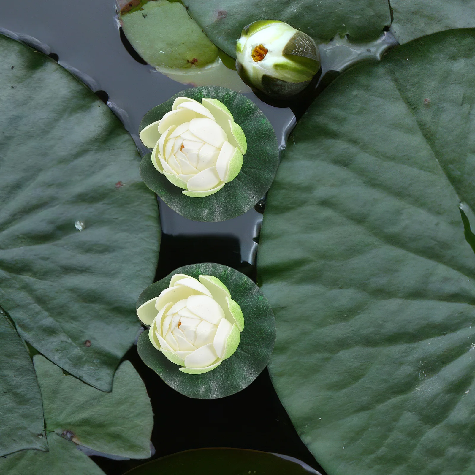 5개입 사실적인 인공 수련 꽃 시뮬레이션 연못 장식품 수족관 어항 식물 부유 꽃