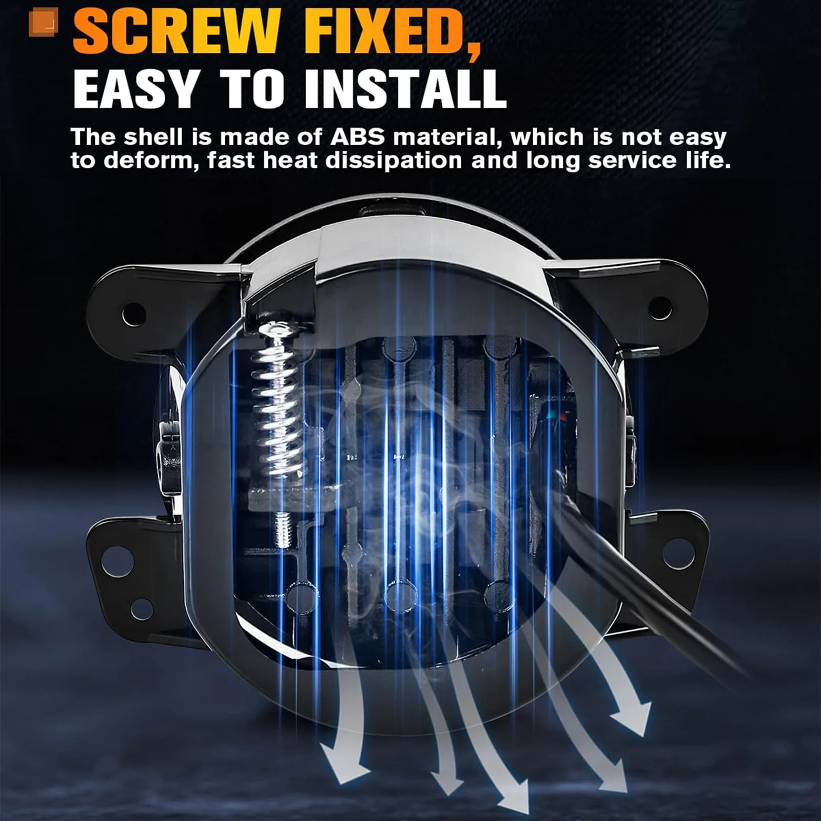 4 Zoll LED-Nebelscheinwerfer mit weißen Angel Eyes Arbeitsleuchte für Jeep Wrangler JK Unlimited JKU 2007-2018 mit weißem Tagfahrlicht und gelbem Blinker – Detail 6