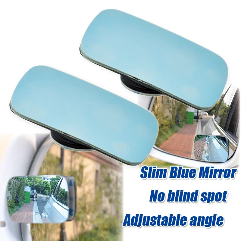 

2pcs Car 360 Degree blue Blind Spot Mirror auto accessories Wide Angle squar bar convex Side Blindspot Rearview Parking Mirror