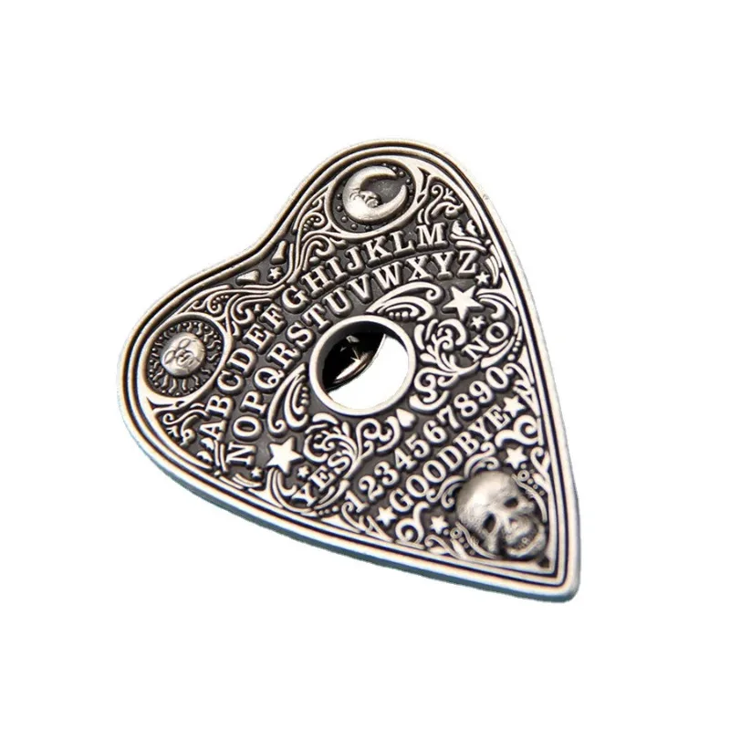Spirit Board Heart Skull Ouija Mystic Oracle Planchette Enamel Pin Yes or No Sun and Moon Pin Gothic Witch Brooch Lapel Badge