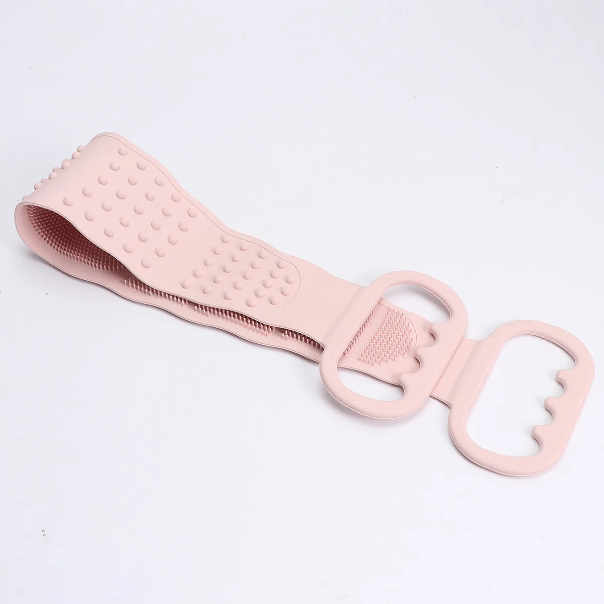 

Премиальное длинное полотенце-мочалка для душа с двумя ручками-кольцами для глубокого очищения спины, шеи и плеч