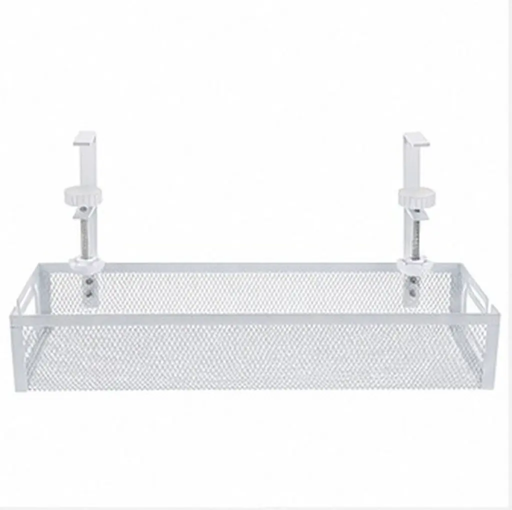 Cable Management Tray Under Desk Wire Organizer Mesh Grid Design Strong Load Bearing Capacity for Desktop Cord Charging Cables