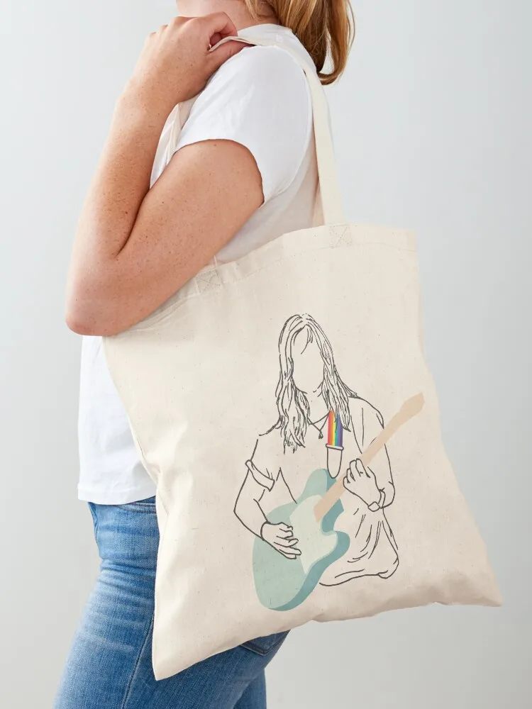 Julien Baker Line Drawing Colored Guitar Tote Bag cute tote bag canvas tote bags eco pack