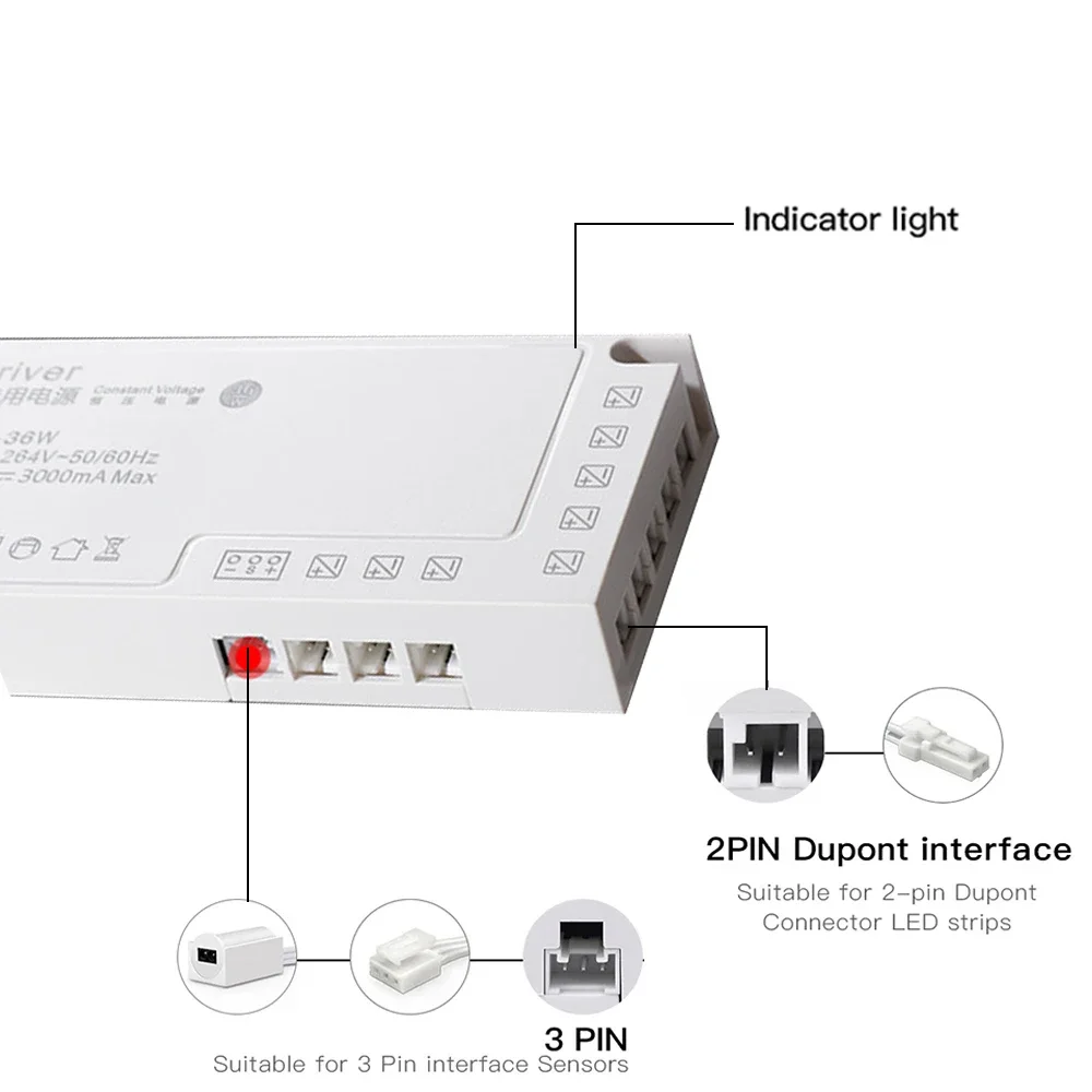 DC12V LED Lighting Transformer  LED Cabinet Light Strip Light Transformer Dupont Port LED Strip Driver DIY Home Cabinet Closet