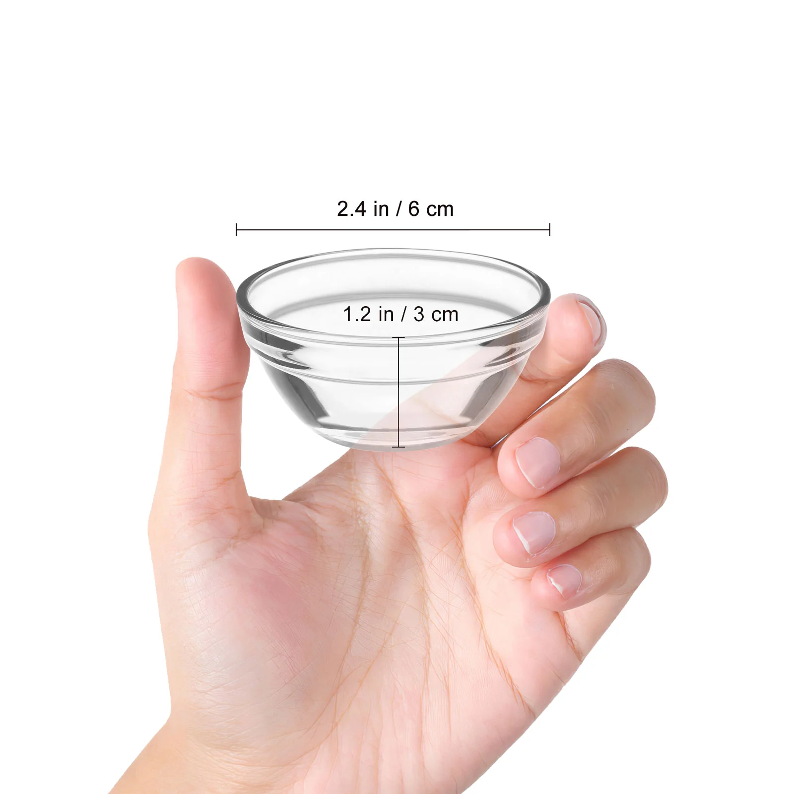 6PCS Porridge Candy Pudding Bowl Small Bowl Clear Glass Pudding Cups Salad Snack Bowls Glass Prep Bowls Kitchenware Set Dishes