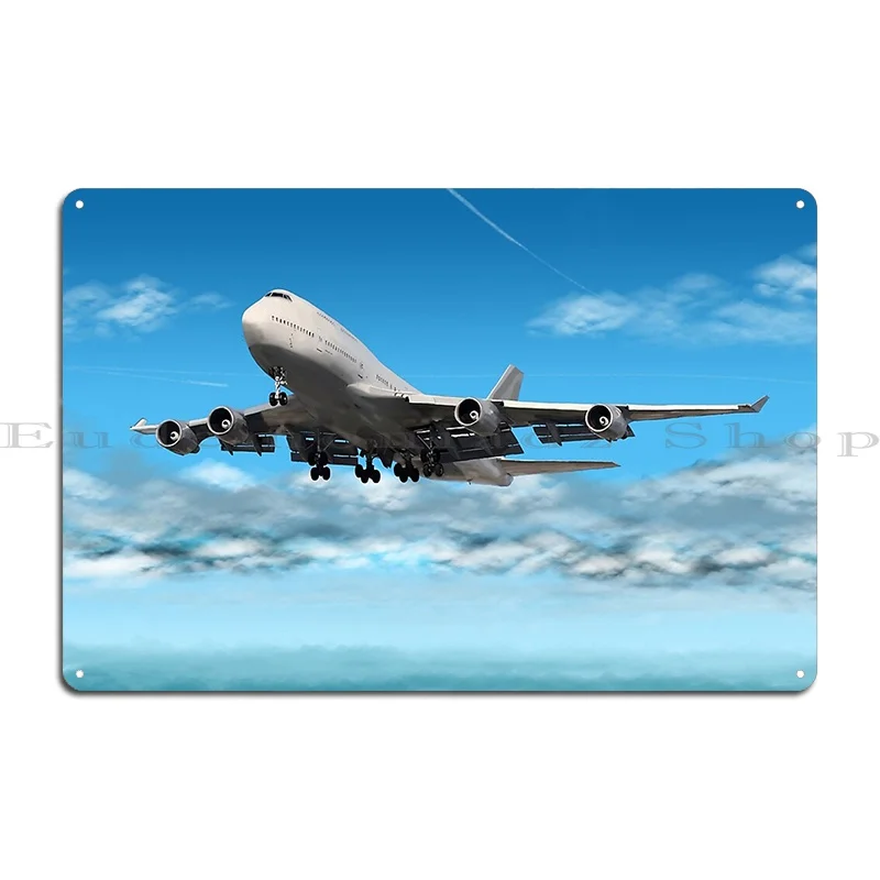 لوحة معدنية Boeing 747 تخلق كهف بتصميم كلاسيكي لإنشاء ملصق لافتة من القصدير #2