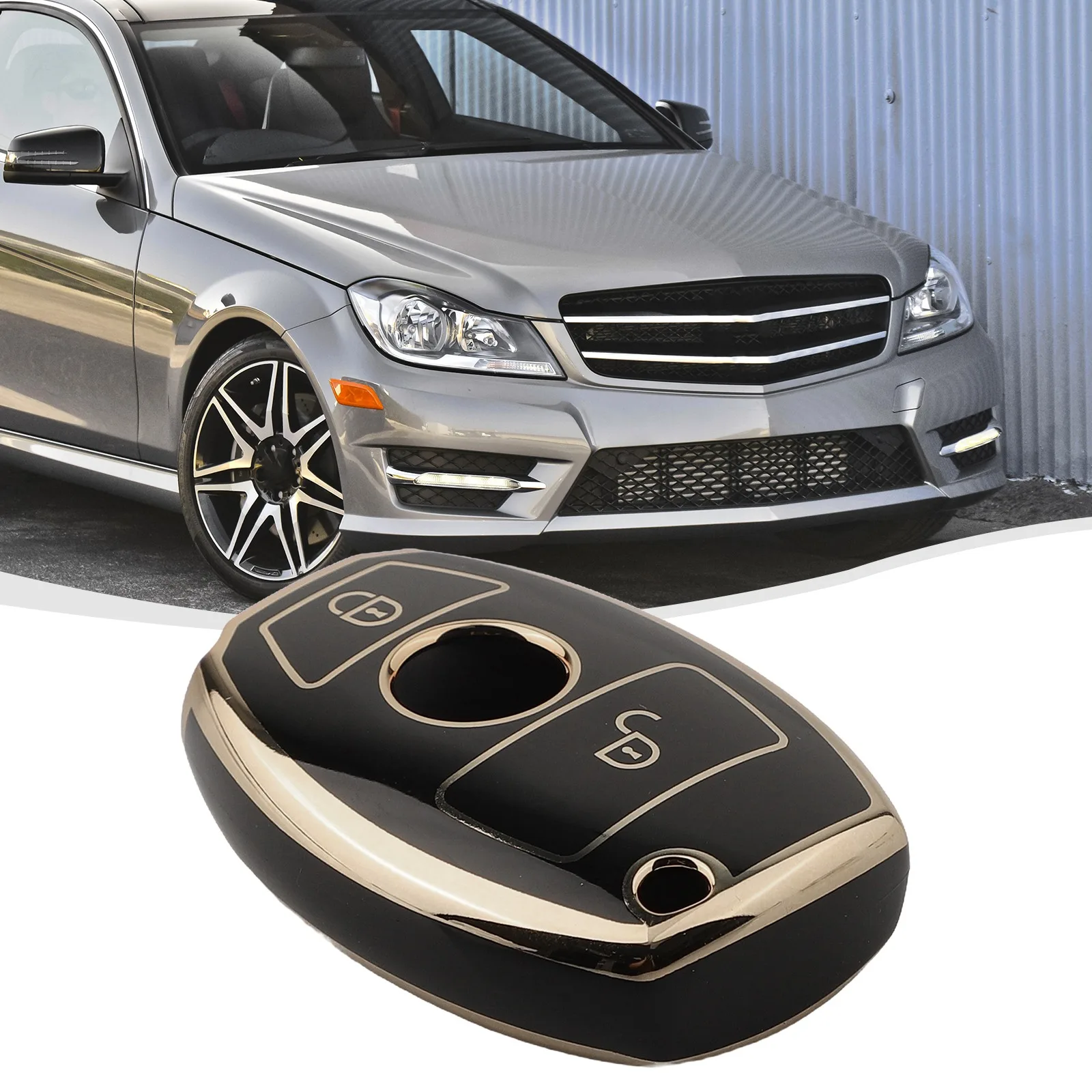 

Car Accessories White Black Grey Red Car Key Case Cover Car Key Protective Brand New Feel Smooth For Mercedes-Benz