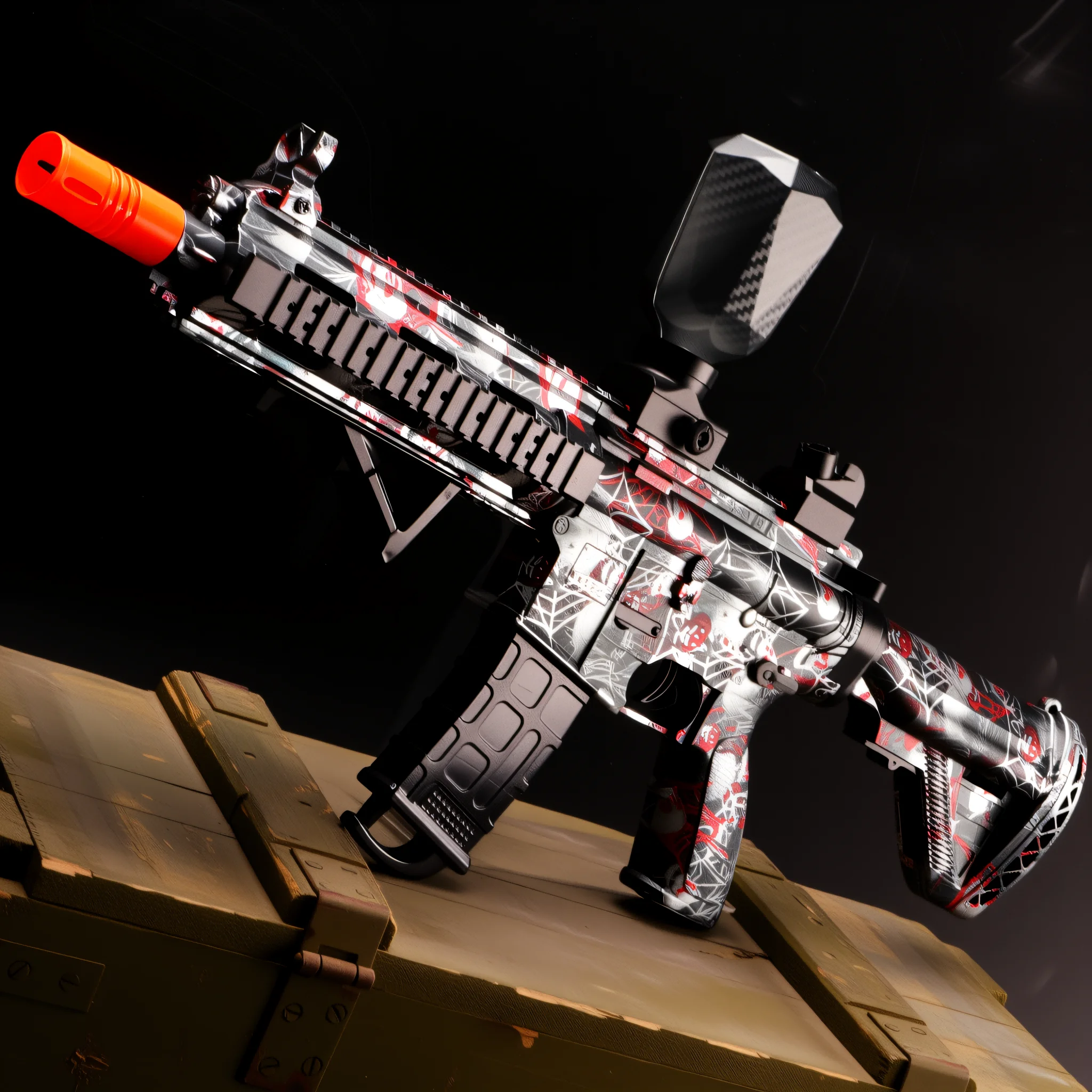 ​ ​ Blaster de respingos estilo M416 ​ ​   - Velocidade ajustável e contas de água ecológicas para jogos ao ar livre (sem balas)