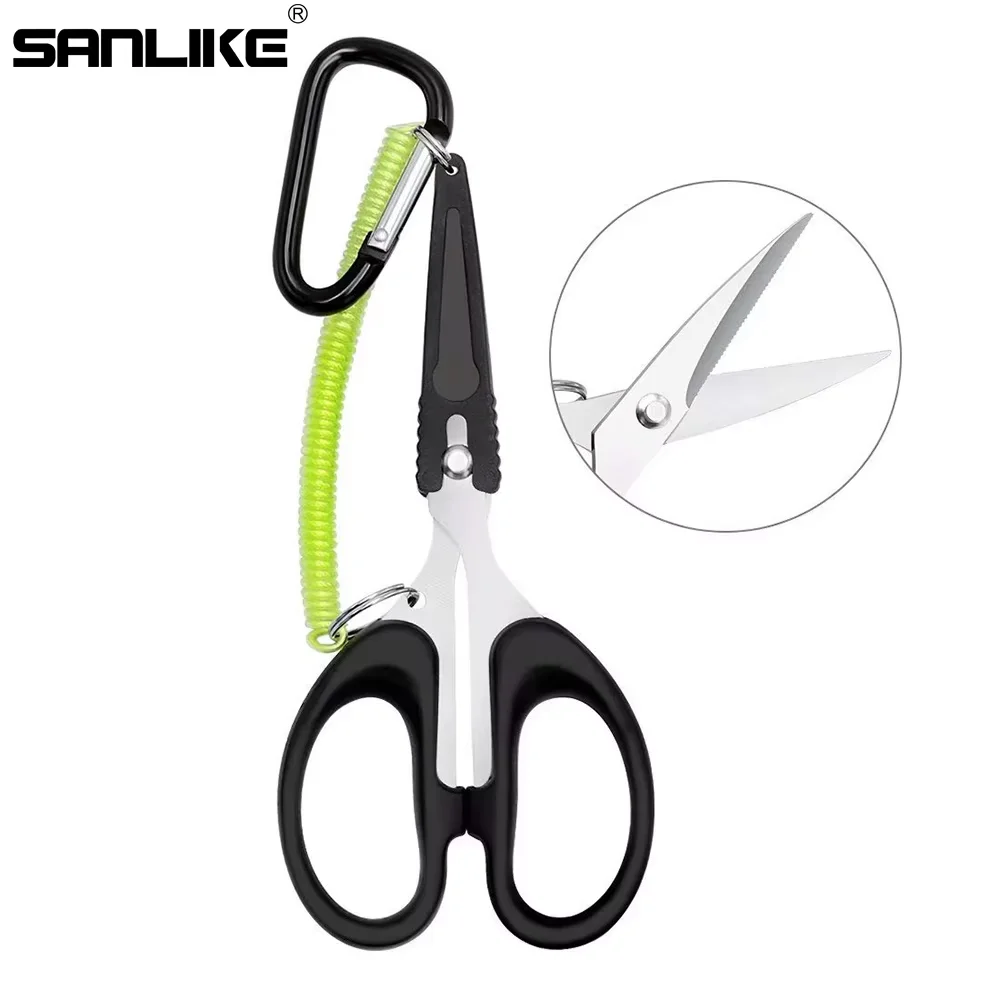 

SANLIKE Fishing Scissors Multi-functional Rustproof Stainless Steel Line Cutting Pliers with Cover and Lanyard Fishing Accessory
