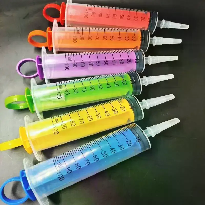 60ml 100ml Syringe Colored Push-Rod Industrial Glue Injection Veterinary Medication Lab Dispensing
