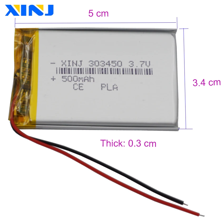 Литий-полимерный литиевый аккумулятор 3,7 В, 500 мАч, 1,85 Втч 303450   Ячейка для Mp3 MP4 DashCam Bluetooth Автомобильная камера Рекордер GPS