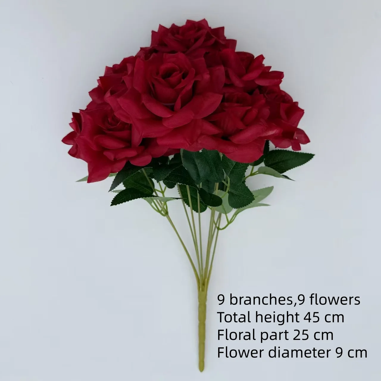 High Quality 9 Head Bouquet Best Selling Silk Bouquet Artificial Flower Rose Bouquet Fast Delivery