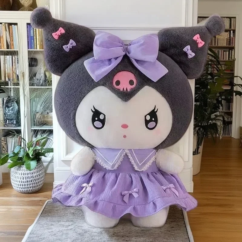 Nieuwe Sanrio Kawaii Kuromi Pluche Gevulde Pop Zacht Kinderen Meisje Slapen Bed Cartoon Kussen Melodie Leuke Kamer Decoratie Gift