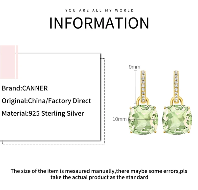 Micro Inlaid Zircon Dangle Earrings 925 Sterling Silver Colorful Square Crystal Drop Earring For Female Brincos Jewelry
