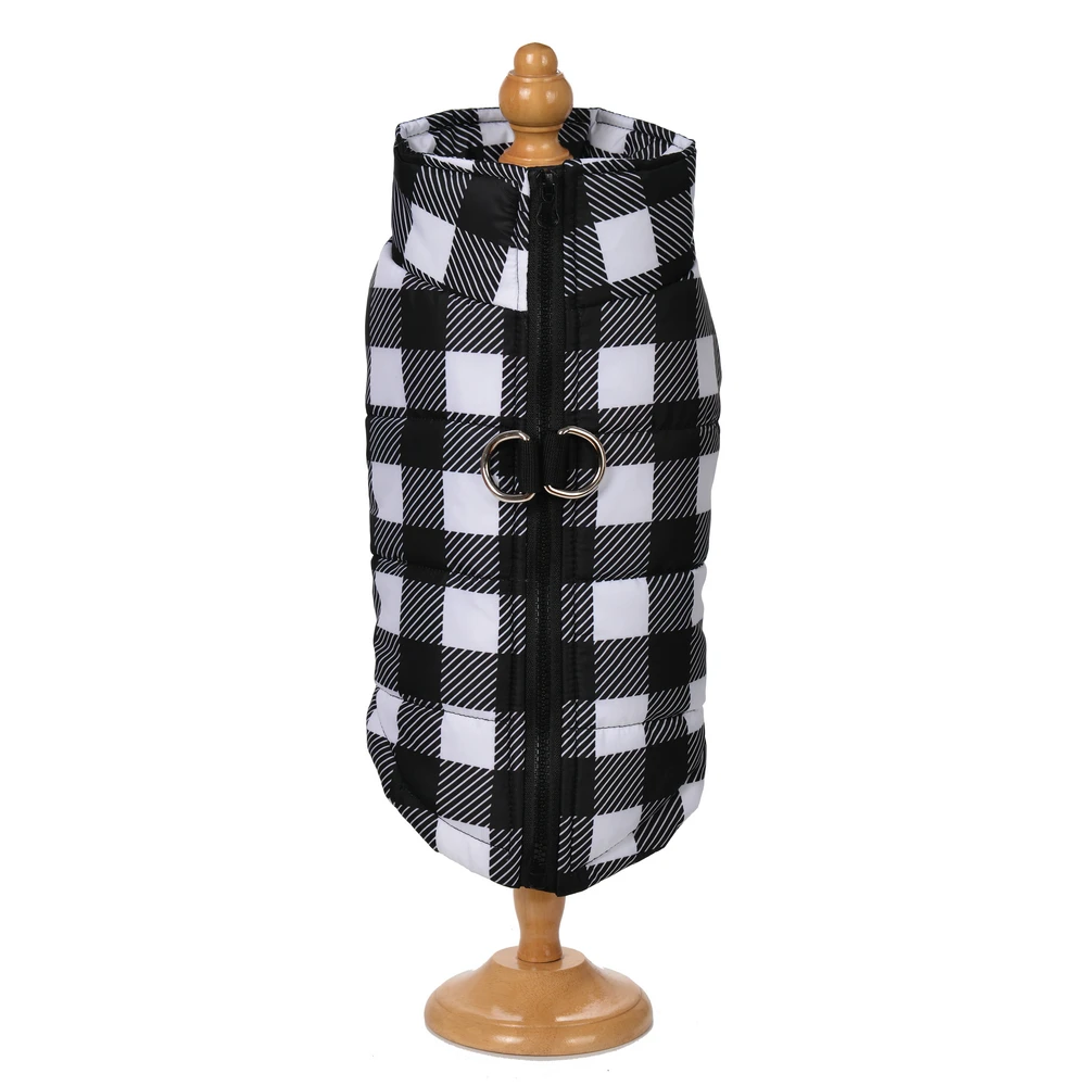 Winter Warm Dog Jacket For Small Medium Dogs Cat Plaid Paw Print Waterproof Puppy Coat Chihuahua French Bulldog Pug Clothes