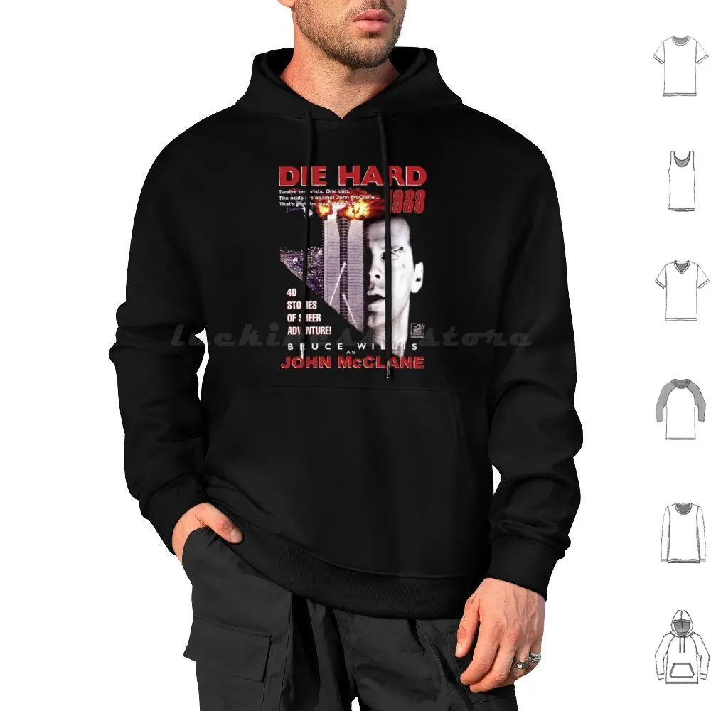 Die Hard Retro Movie Montage Hoodie cotton Long Sleeve Die Hard Movie Action Homage Montage Bruce Willis 1988 John