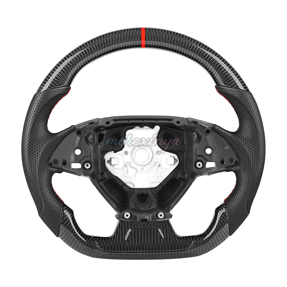 

Carbon Fiber Steering Wheel For Chevrolet Camaro 2016-2024 Perforated Leather Grips