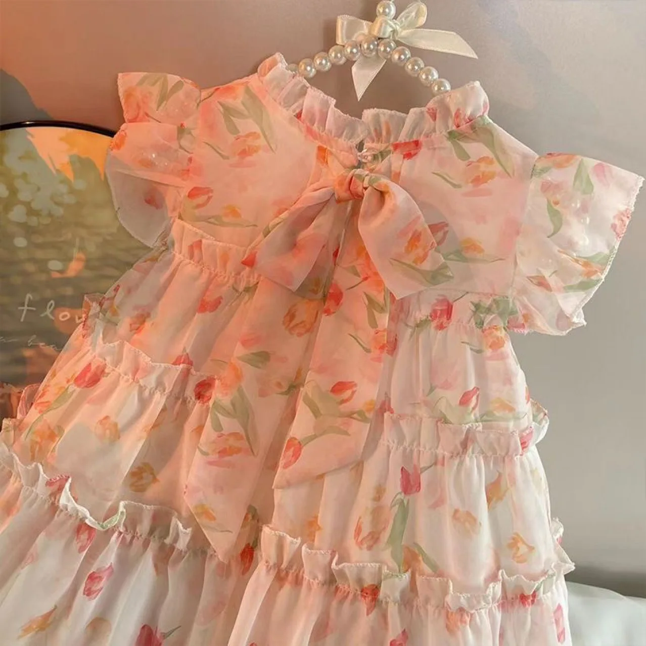 Girls' New Dress Summer Dress 2025 Korean Version of Foreign Style Children's Skirt Super Fairy Little Girl Princess Dress