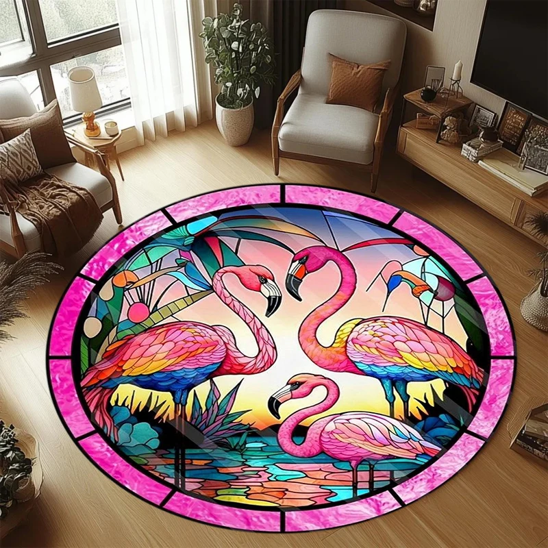 Dragonfly Stained Glass Carpet Mat Rug Home Decoration Living Room Bedroom Floor Decor Purple Style Non Slip Rugs