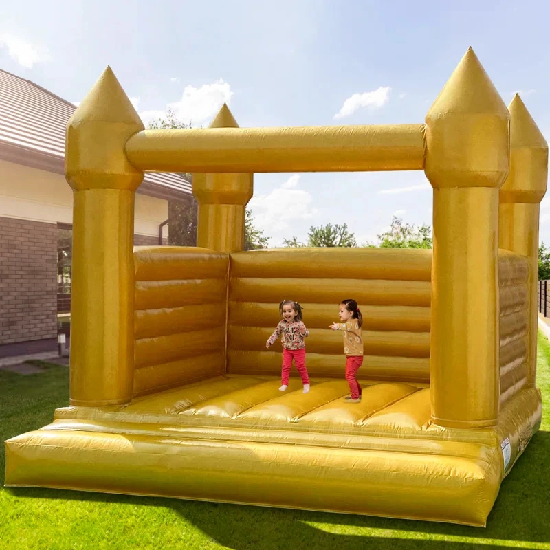 4M 골든 바운스 하우스 프리미엄 PVC 방수포 인플레이터블 바운서 결혼식 및 어린이 파티용 재미있고 내구성 있는 점핑 캐슬