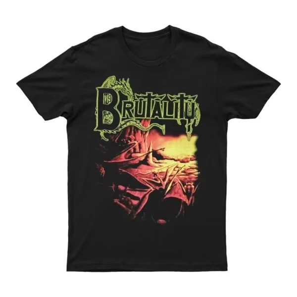 

2025 New BRUTALITY - WHEN THW SKY TURNS BLACK Printed Unisex Street Fashion Trendy Short Sleeves Made of Pure Cotton Round