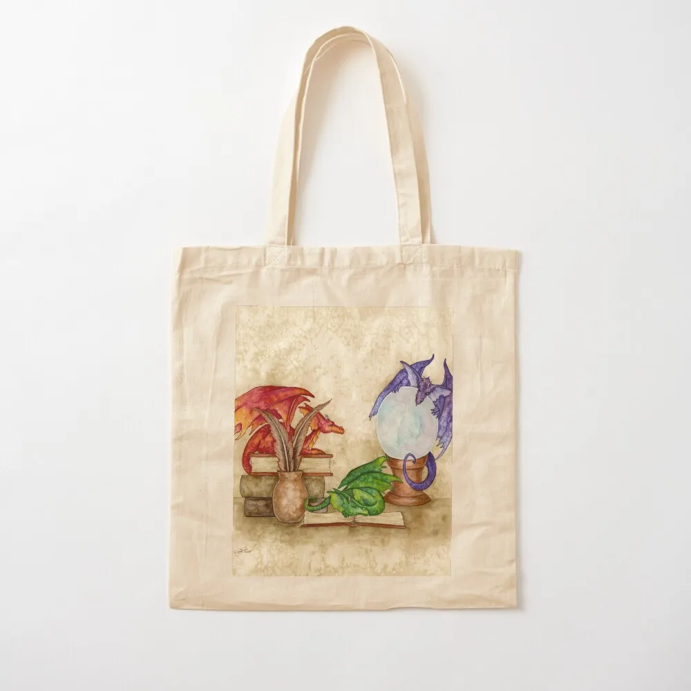Dragons In The Library Tote Bag sac pour femme Custom bag Beach bag