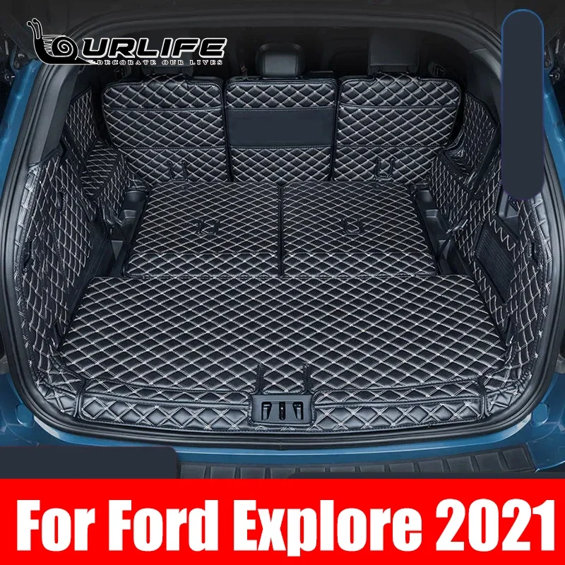 Rear Trunk Mat Car Trunk Leather Mats Parts Rear Boot Liner Styling Anti New Pattern Dirty Protector Tray For Ford Explorer 2021