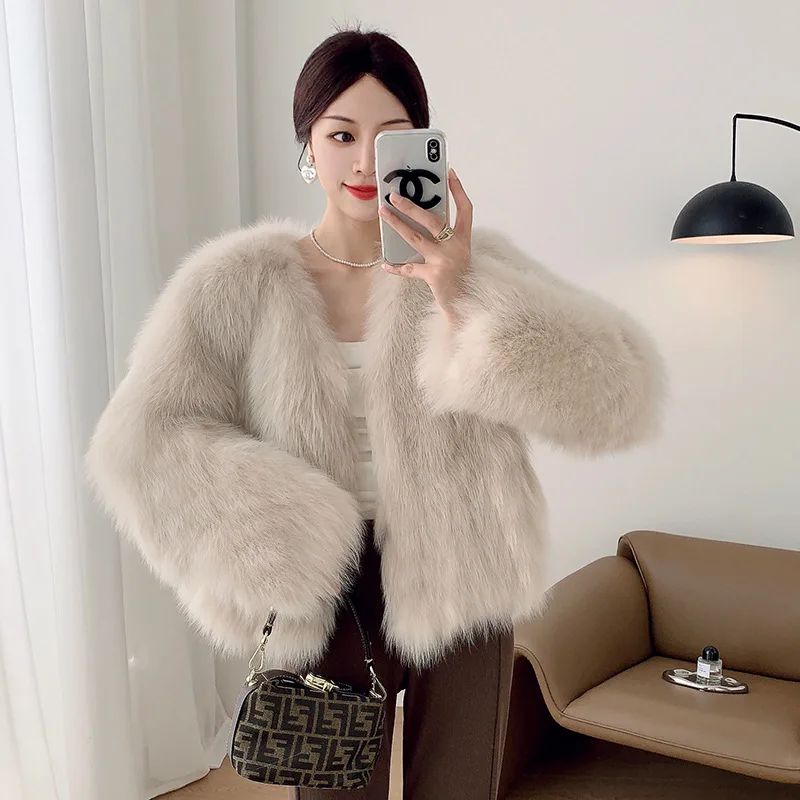 Imitation Fox Fur Grass Coat for Women, Versatile, Comfortable and Warm 2024 Fur Coat for Winter