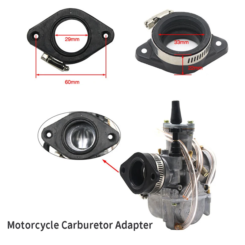 Adaptateur de carburateur de moto portable, tuyau d'admission, polymères en caoutchouc adaptés sur PWK