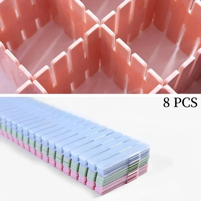 8pcs Adjustable Divider Board Household Storage Cabinet Combination Underwear Socks Sundries Drawer Organizer Home Storage