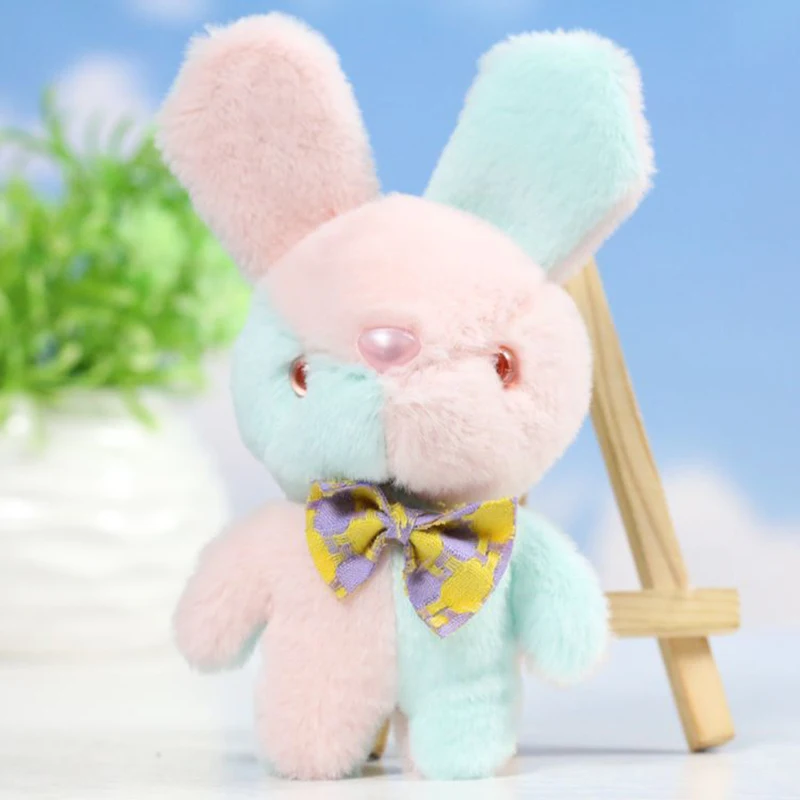 12Cm Cartoon Leuke Kleurrijke Bunny Pop Kinderen Schooltas Charm Sleutelhanger Knuffel Pop Meisjes Verjaardagscadeau Pop