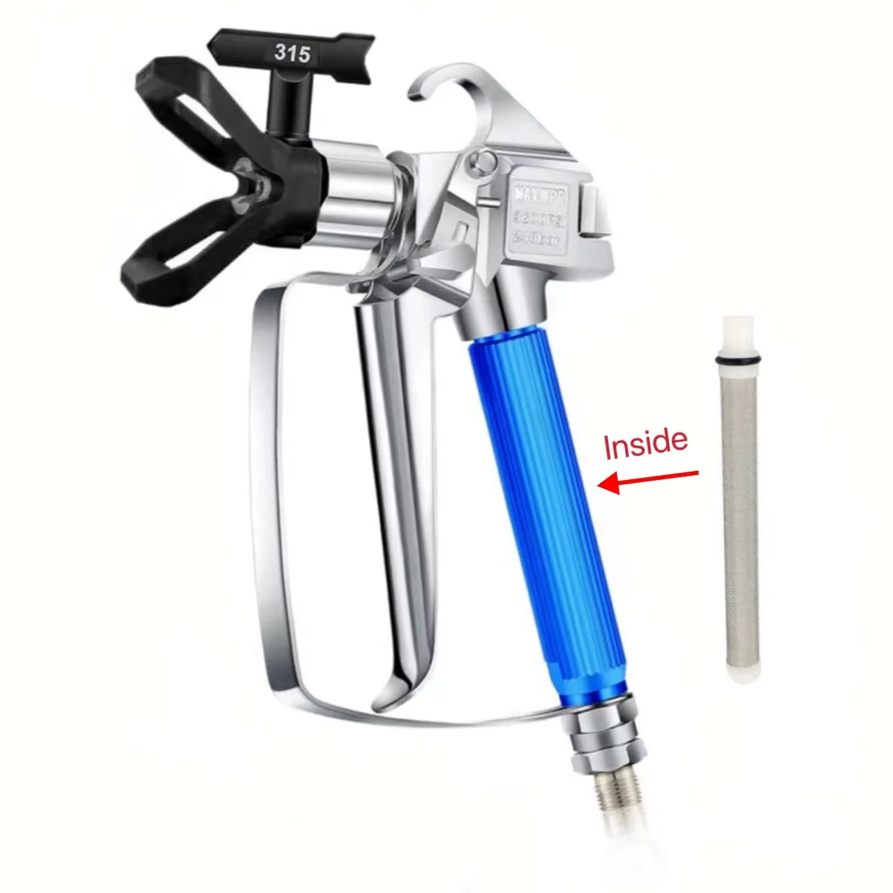 1 Set Airless Paint Spray Gun with Tip Guard Protective Cover, Filter, Nozzle, Perfect for Painting Walls, Fences, Cars & Boats。