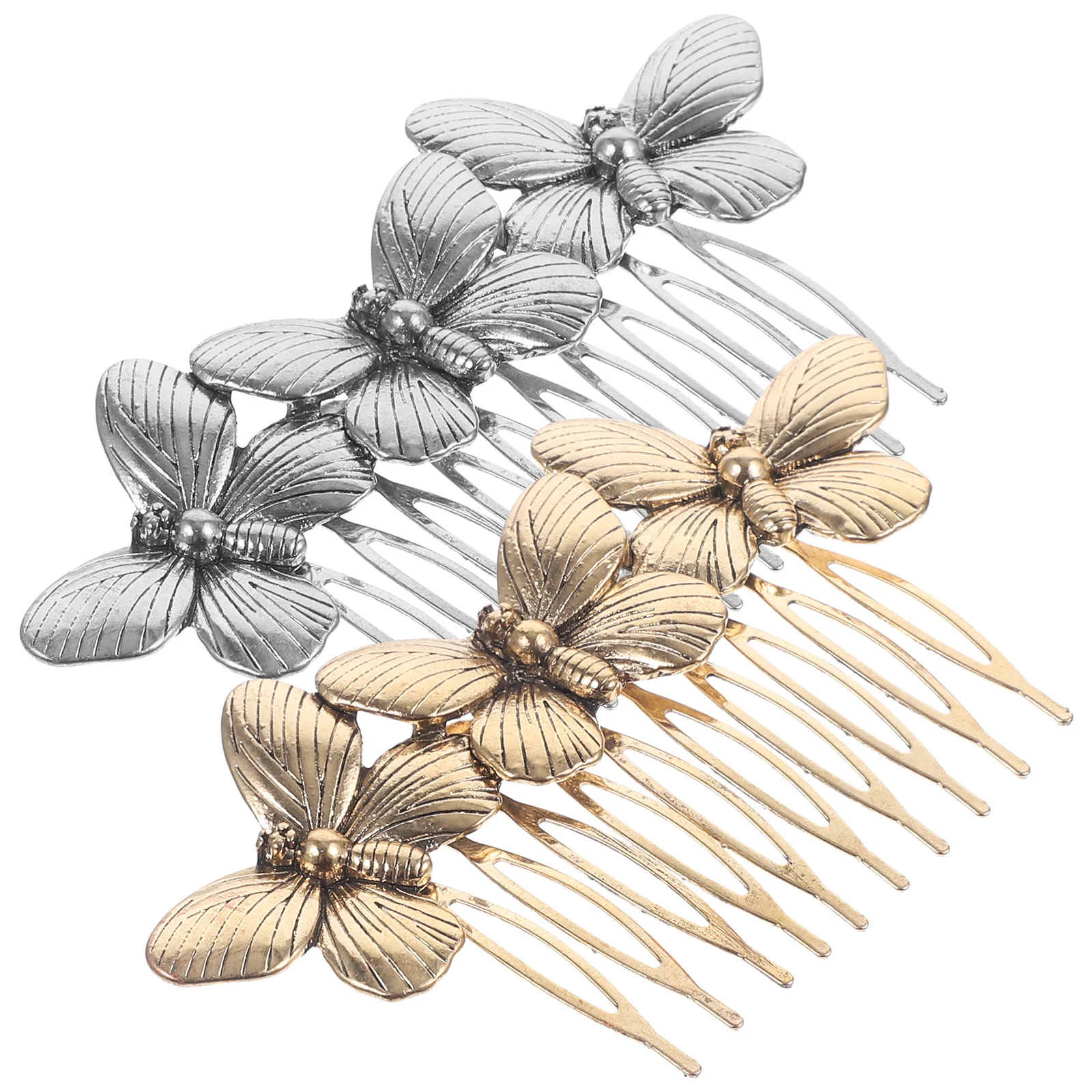 

2Pcs Retro Hair Comb Alloy Three Shaped Inserted Vintage Hair Accessories for Women Party Daily Casual Fashion DIY Hairstyle